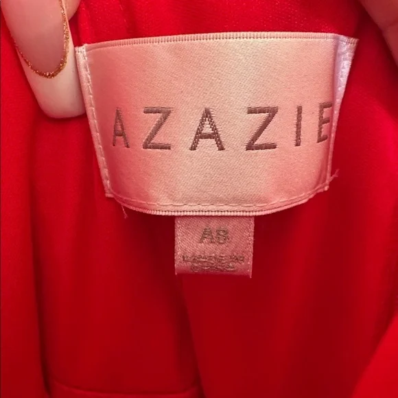 Azazie Adaly Red Dress with Sequin Details - Picture 13 of 13